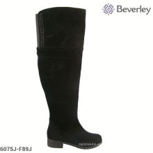 2015 invierno 22 pulgadas botas de mujer de cuero de gamuza superior para pies grandes